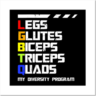 Lgbtq Legs Glutes Biceps Workout Gym Diversity Program Posters and Art